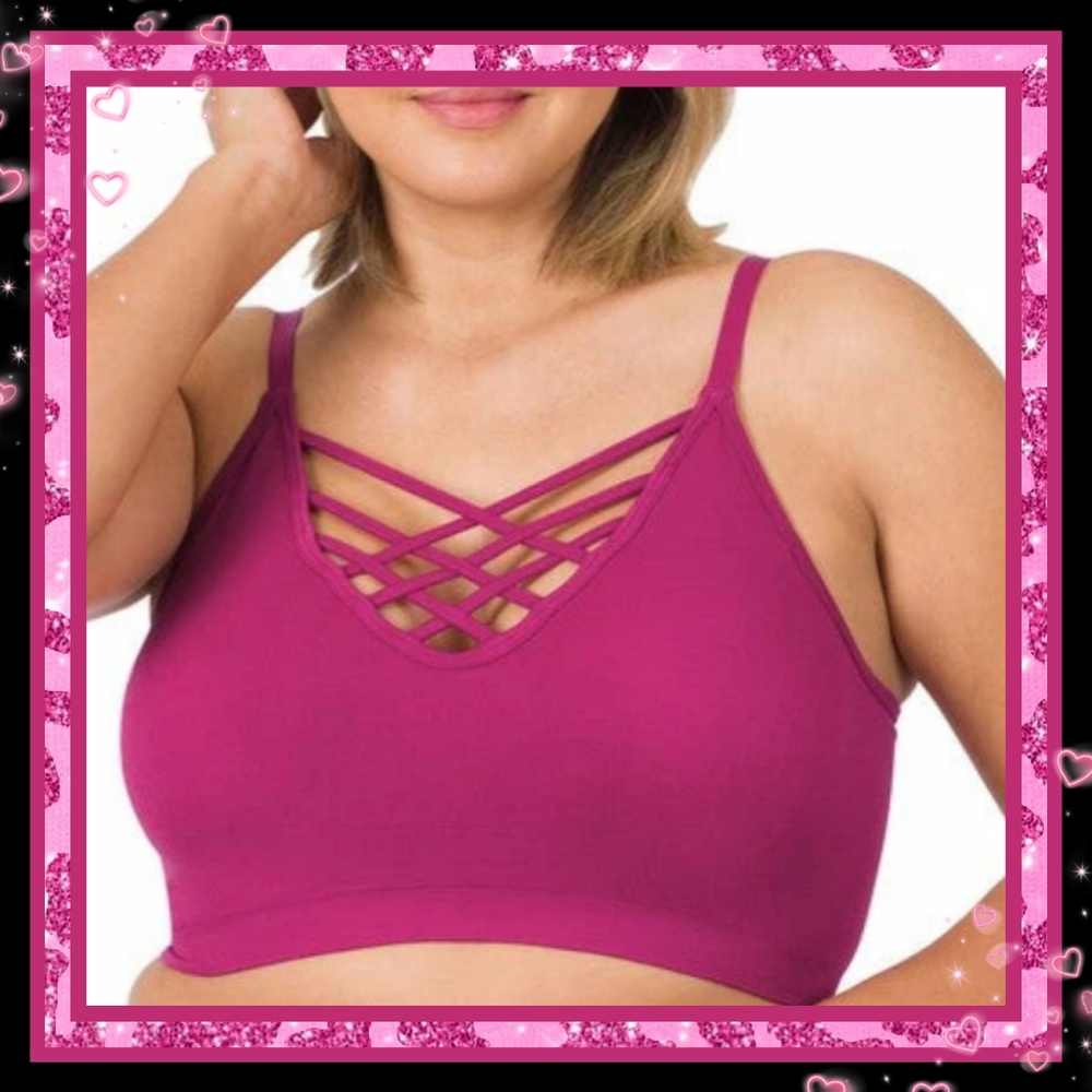 CURVYSENSE ☆ MAGENTA ☆ STRAPPY CAGE BRALETTE ☆ 2x/3x ☆ NWT